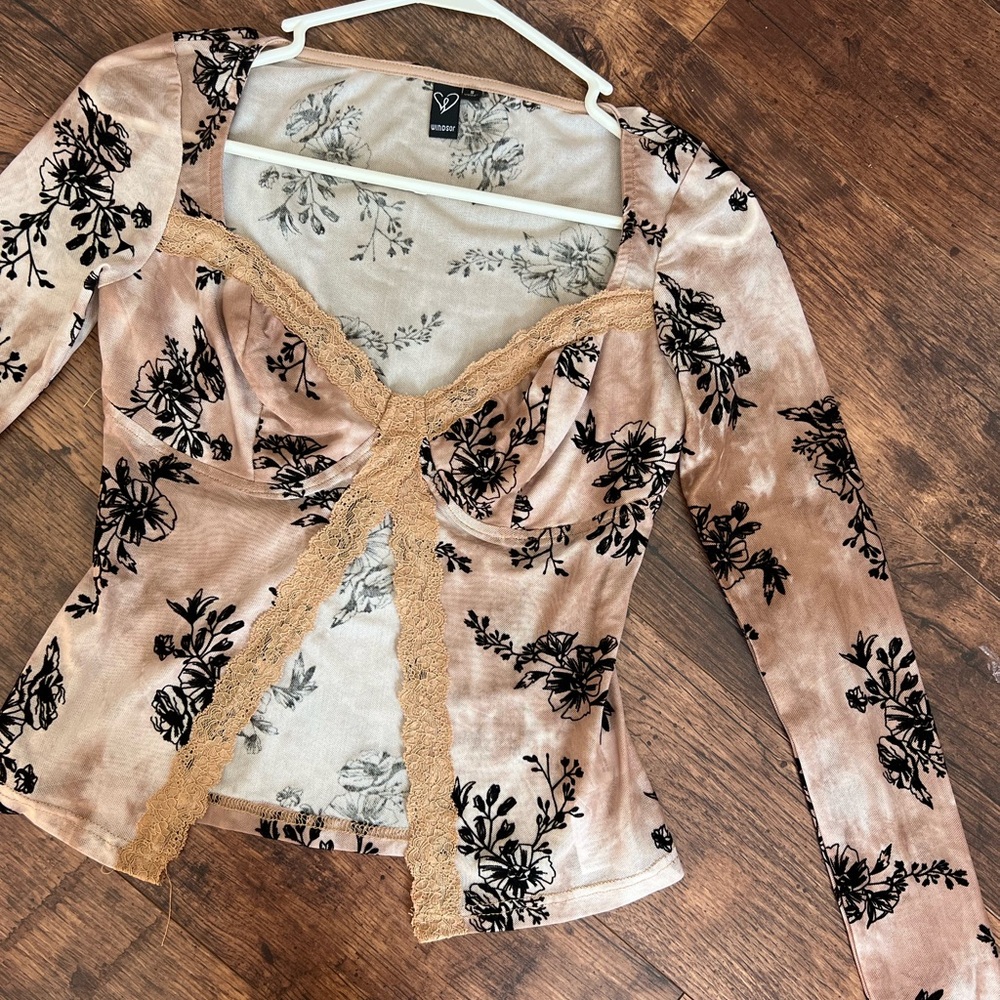 Windsor Black Floral Lace Blouse
